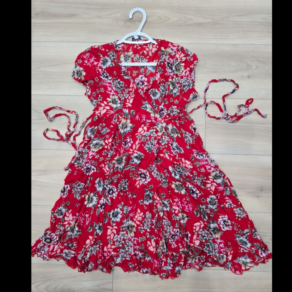 Patrons of Peace Red Floral Kids Dress